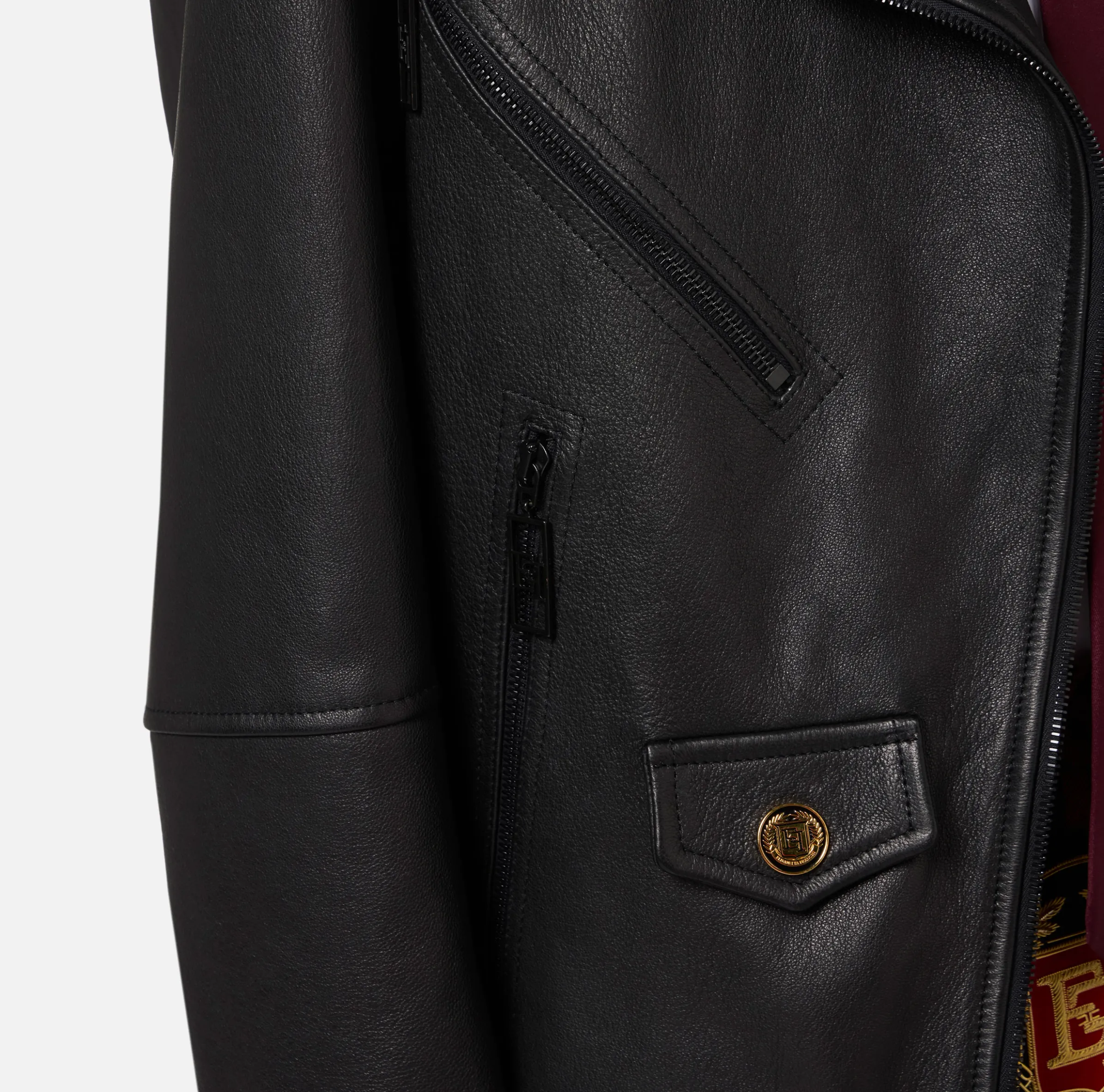 Giacca biker over in pelle effetto used