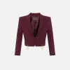 Giacca cropped in crêpe stretch con zip