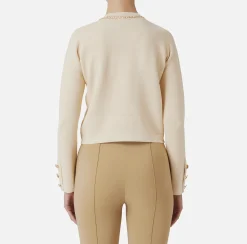 Giacca cropped in viscosa con catena