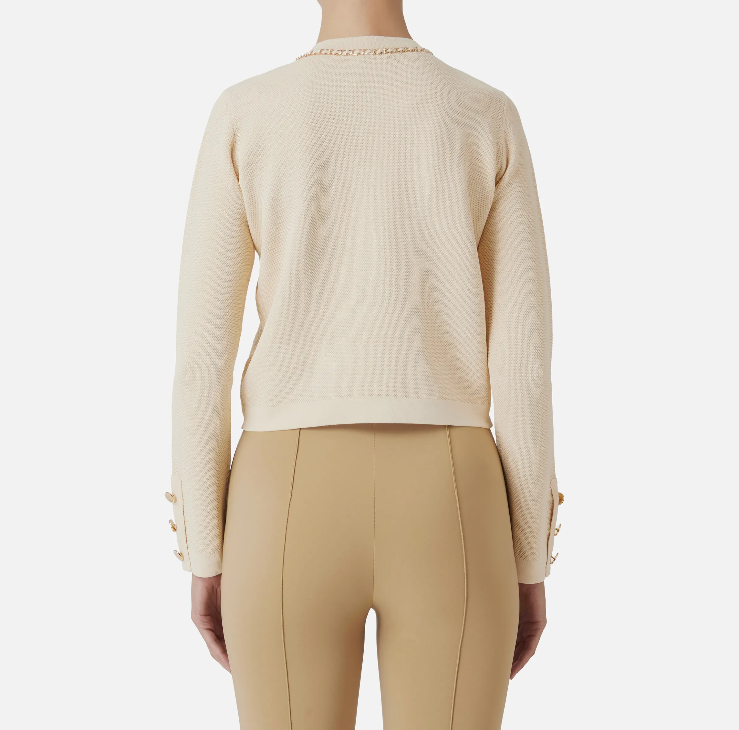 Giacca cropped in viscosa con catena