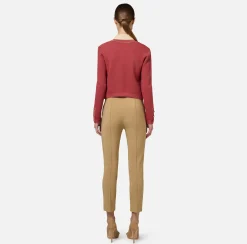 Giacca cropped in viscosa con catena