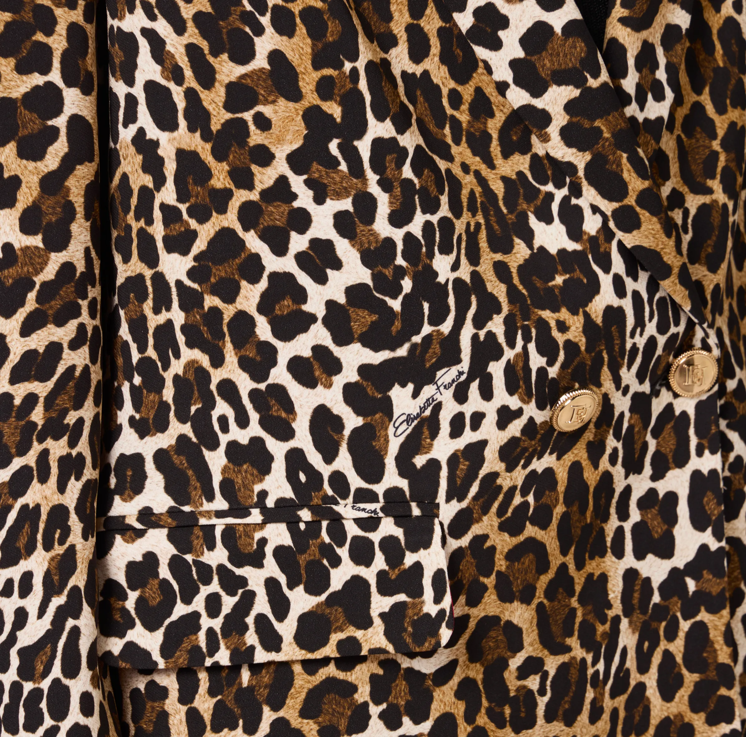 Giacca doppiopetto in crêpe animalier