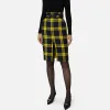 Gonna midi in lana tartan con cintura