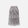 Gonna midi in tulle con ricamo paillettes chevron