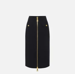 Gonna midi in viscosa con zip