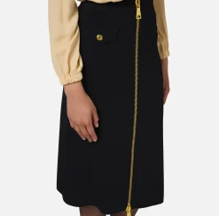 Gonna midi in viscosa con zip