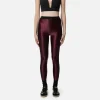 Leggings in lycra lucida con elastico logato