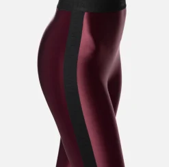 Leggings in lycra lucida con elastico logato