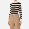 Maglia cropped in viscosa lurex a righe