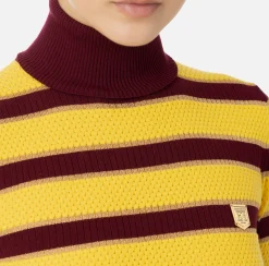 Maglia cropped in viscosa lurex a righe