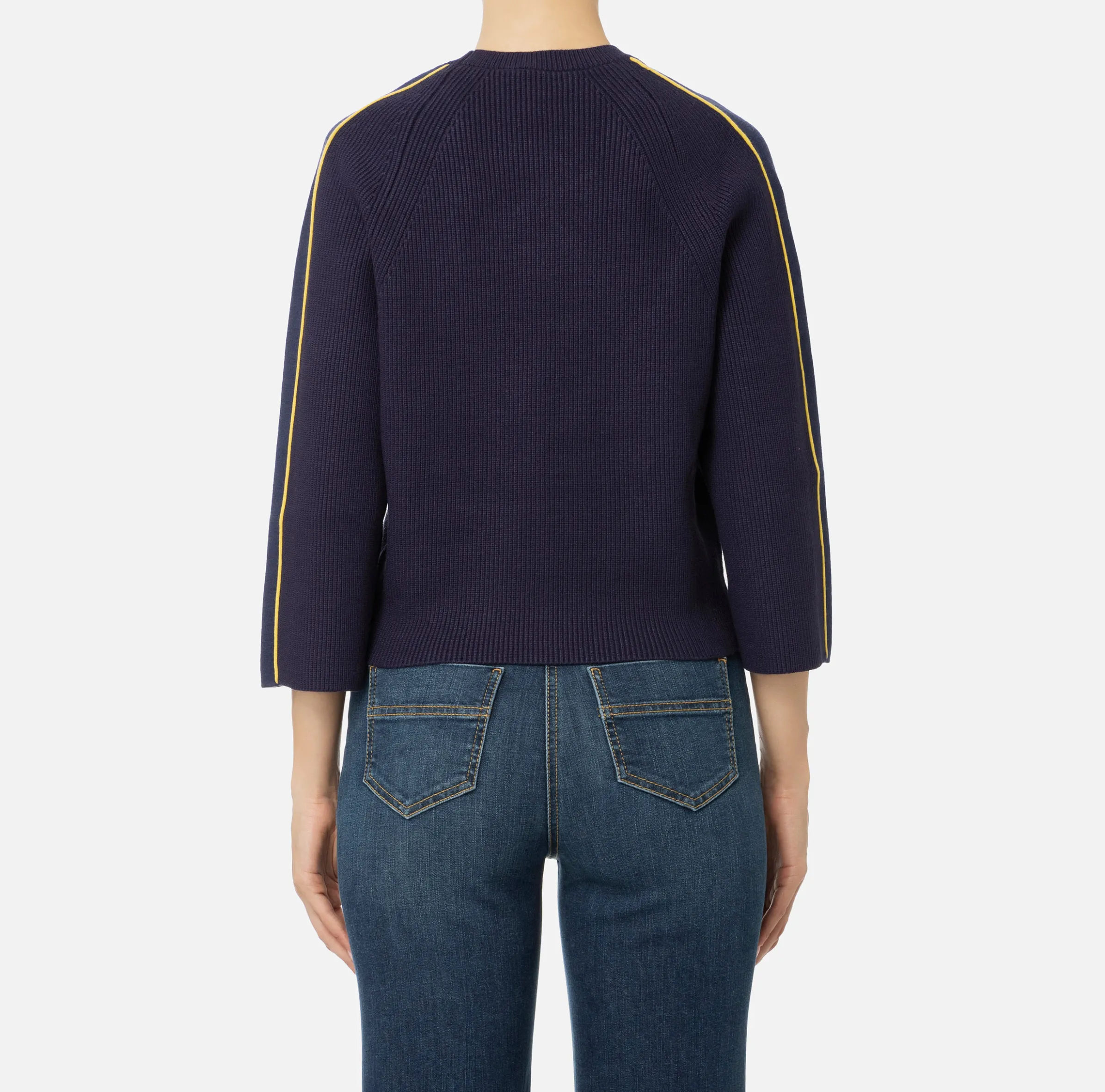 Maglia cropped in viscosa con patch logo