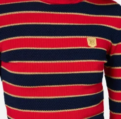 Maglia cropped in viscosa lurex a righe
