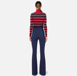 Maglia cropped in viscosa lurex a righe