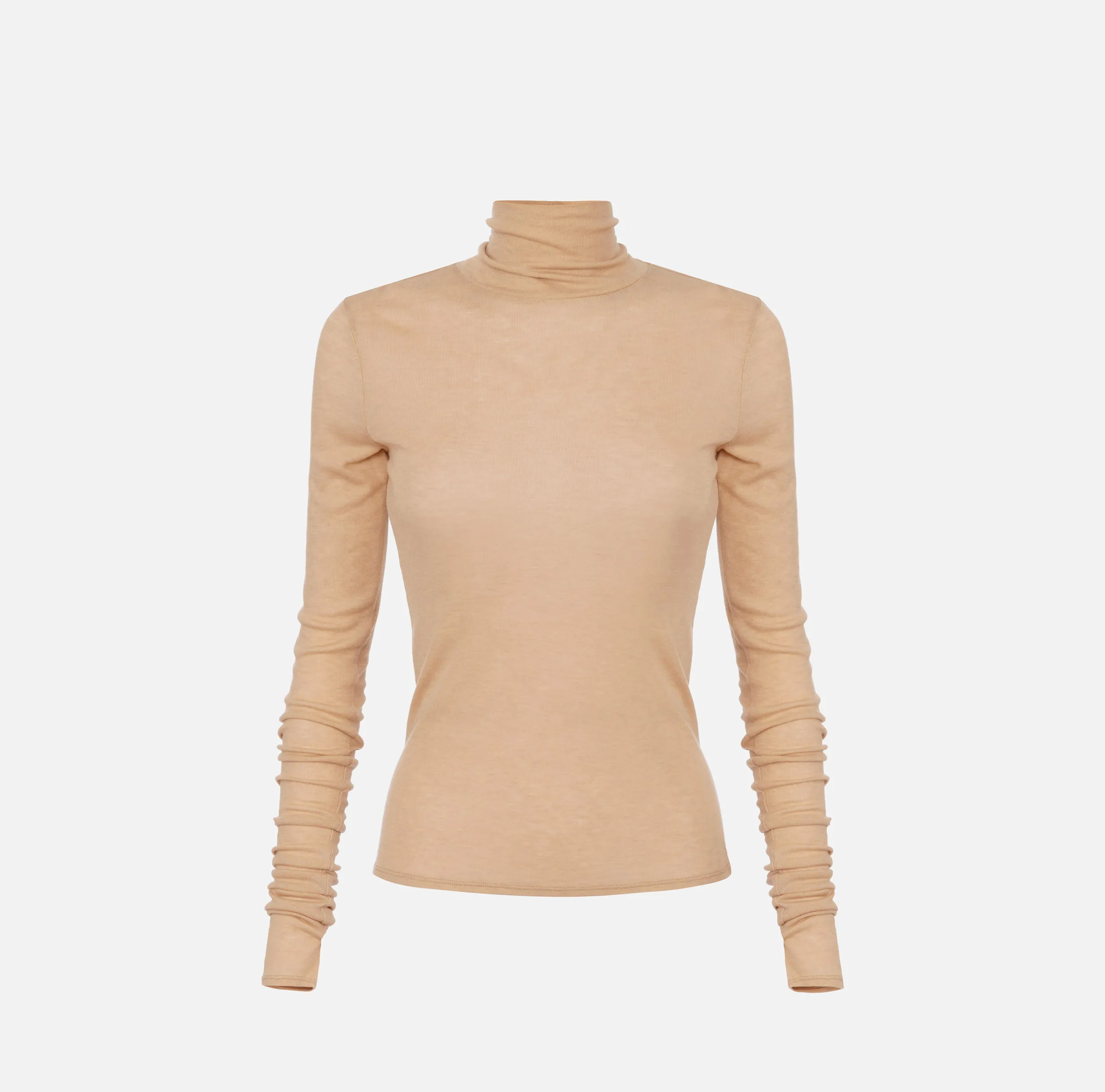 Maglia dolcevita in jersey e lana con logo