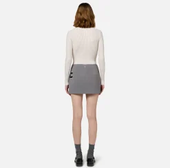 Maglia girocollo in viscosa e lurex a costine