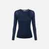 Maglia in lana merino con logo jacquard in contrasto