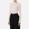 Maglia in lana merino con logo jacquard in contrasto