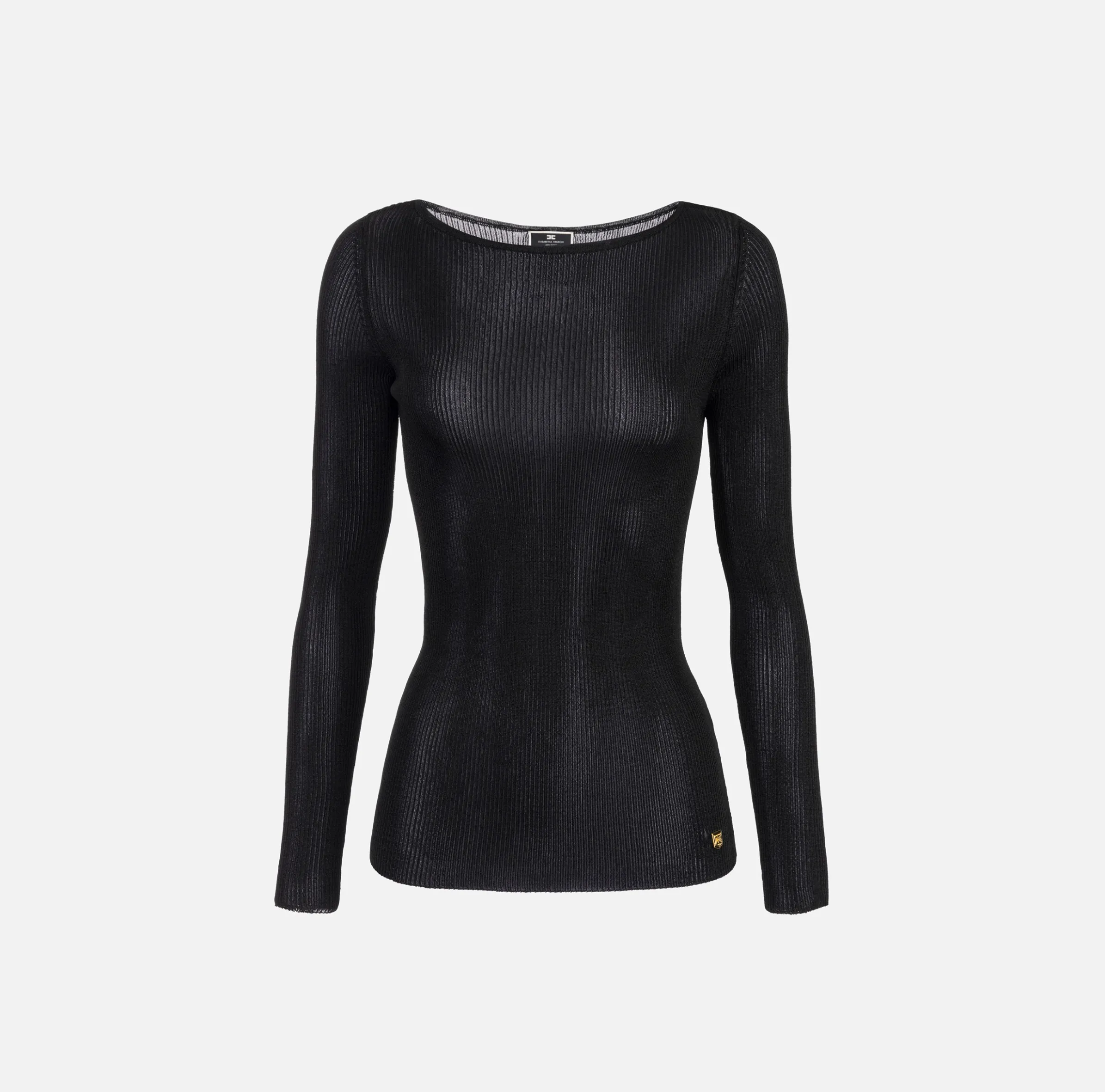 Maglia in viscosa a costina plissé