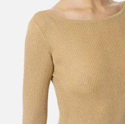 Maglia in viscosa a costina plissé