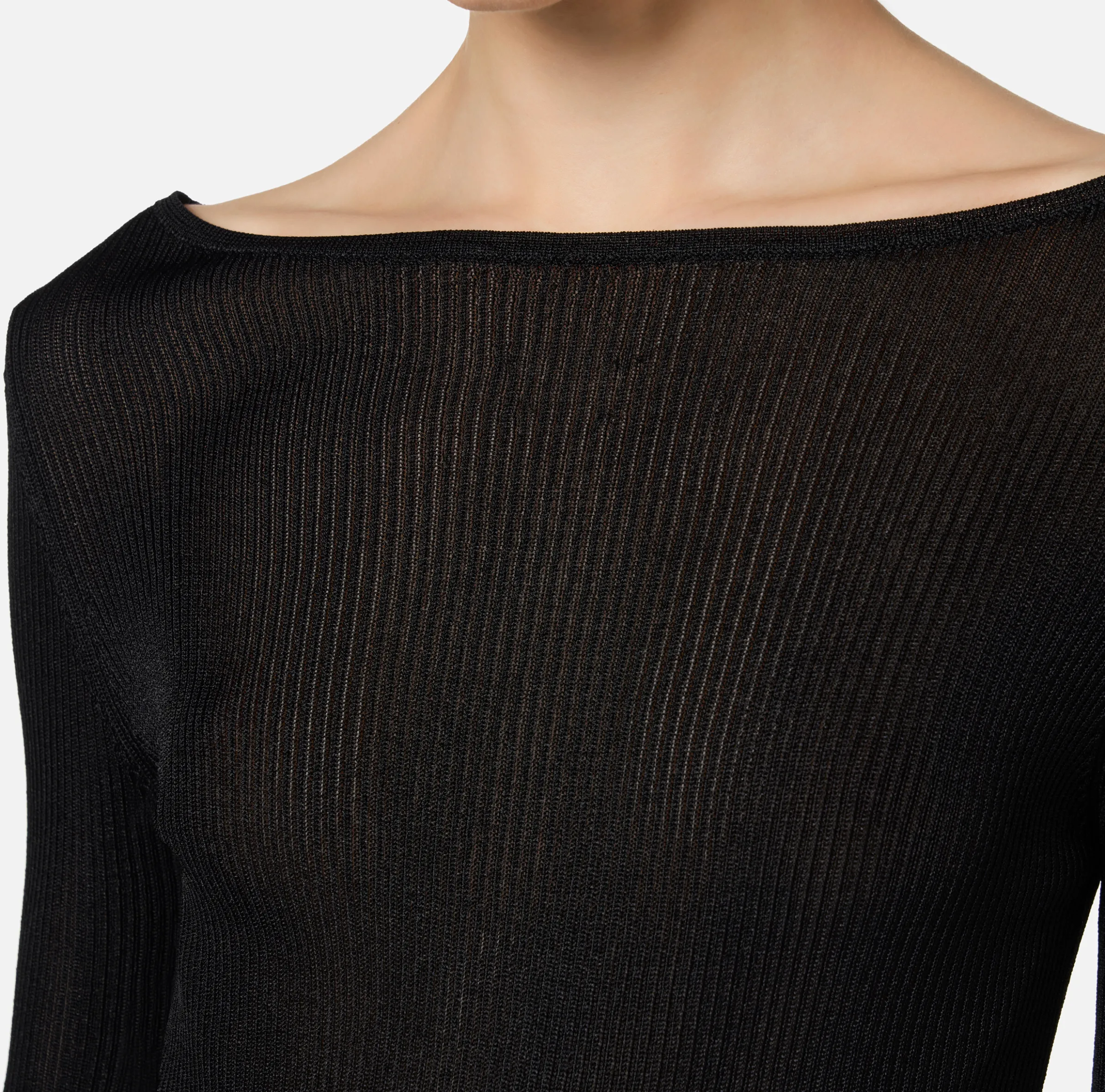 Maglia in viscosa a costina plissé