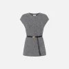 Maglia in viscosa mélange con cintura
