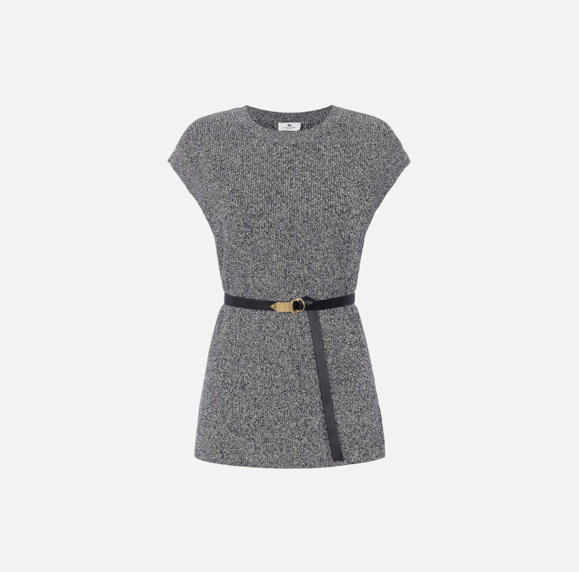 Maglia in viscosa mélange con cintura