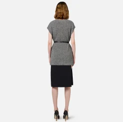 Maglia in viscosa mélange con cintura