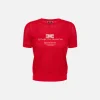 Maglia in viscosa punto rete con intarsio