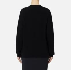 Maglia incrociata in lana con logo