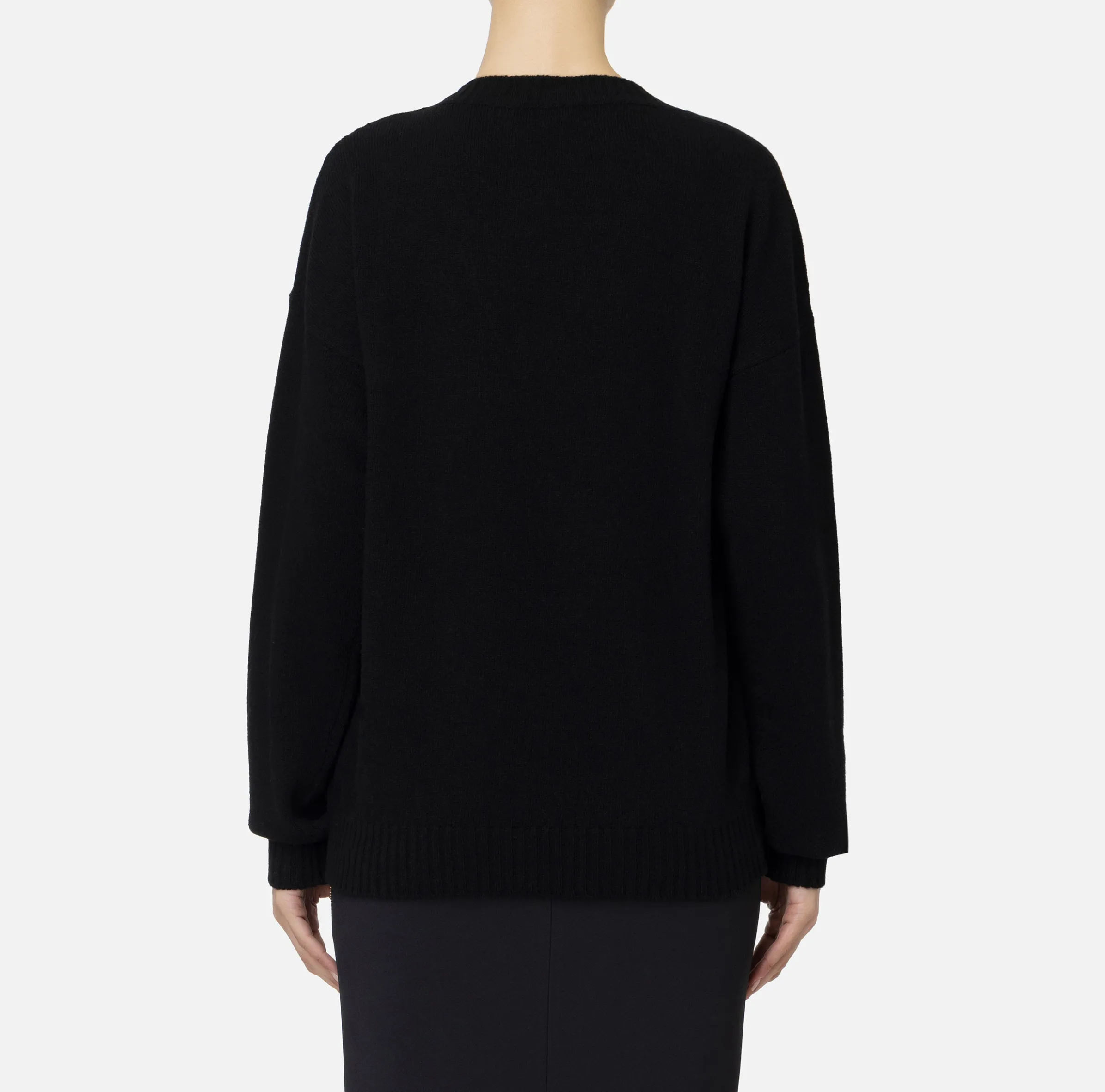 Maglia incrociata in lana con logo