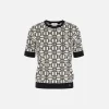 Maglia logo in viscosa jacquard