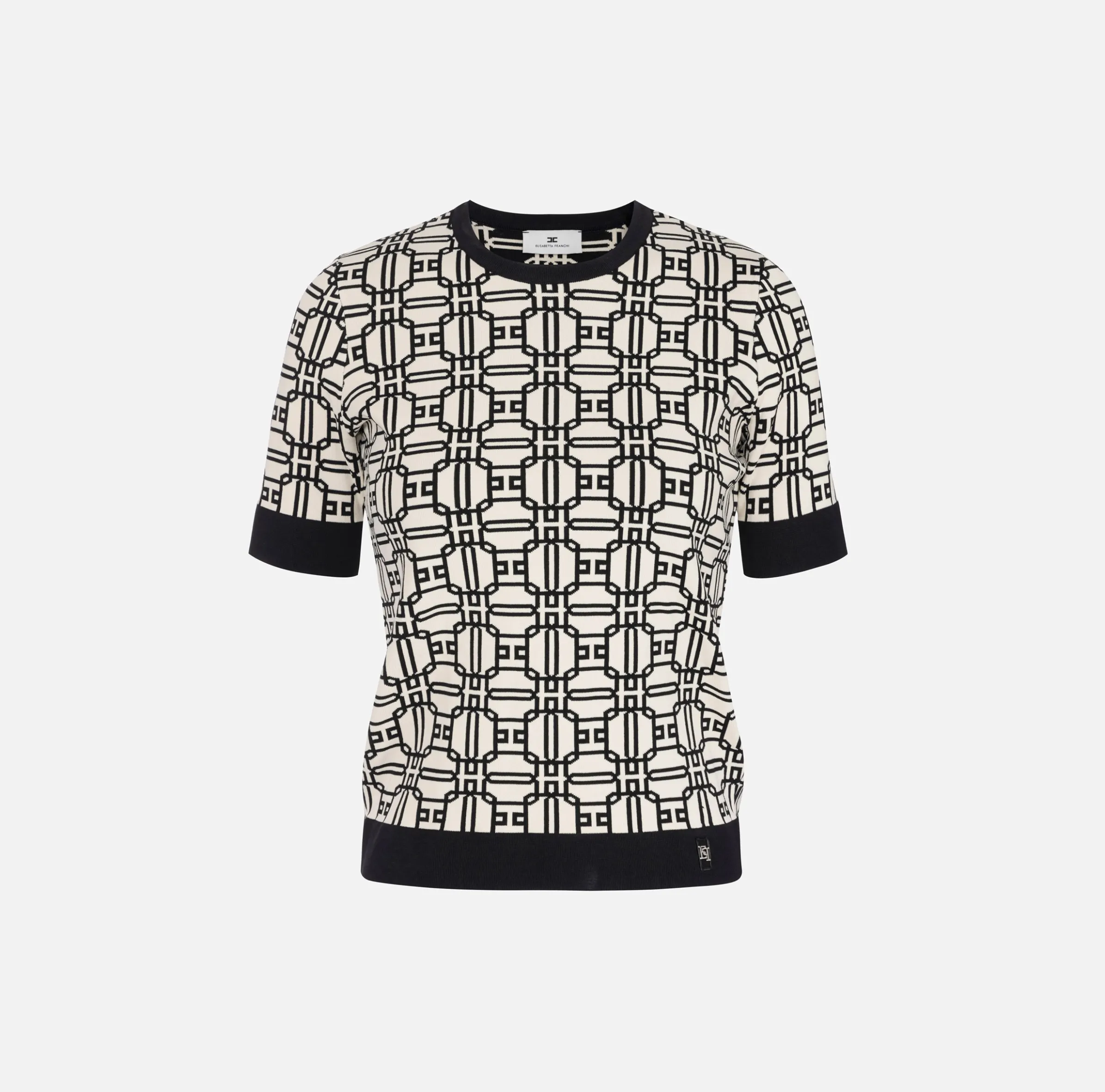 Maglia logo in viscosa jacquard