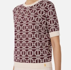 Maglia logo in viscosa jacquard