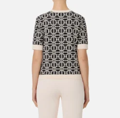 Maglia logo in viscosa jacquard