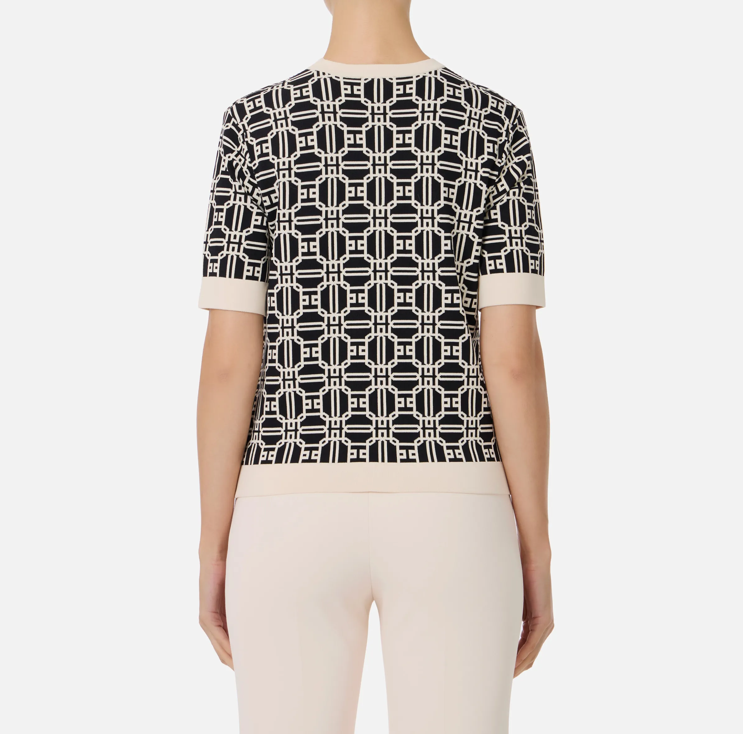 Maglia logo in viscosa jacquard