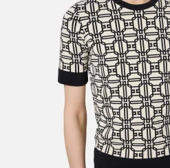 Maglia logo in viscosa jacquard