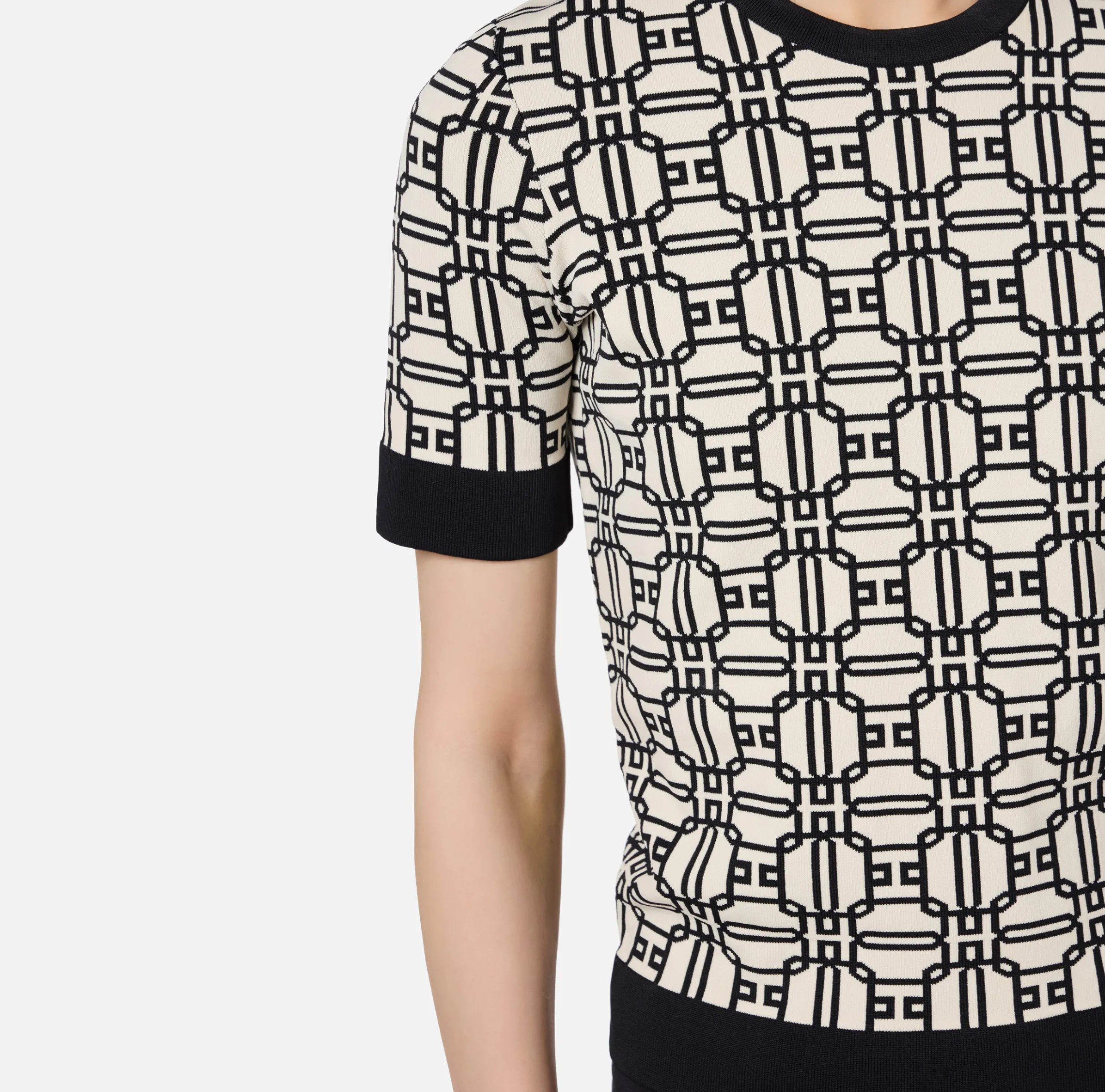 Maglia logo in viscosa jacquard