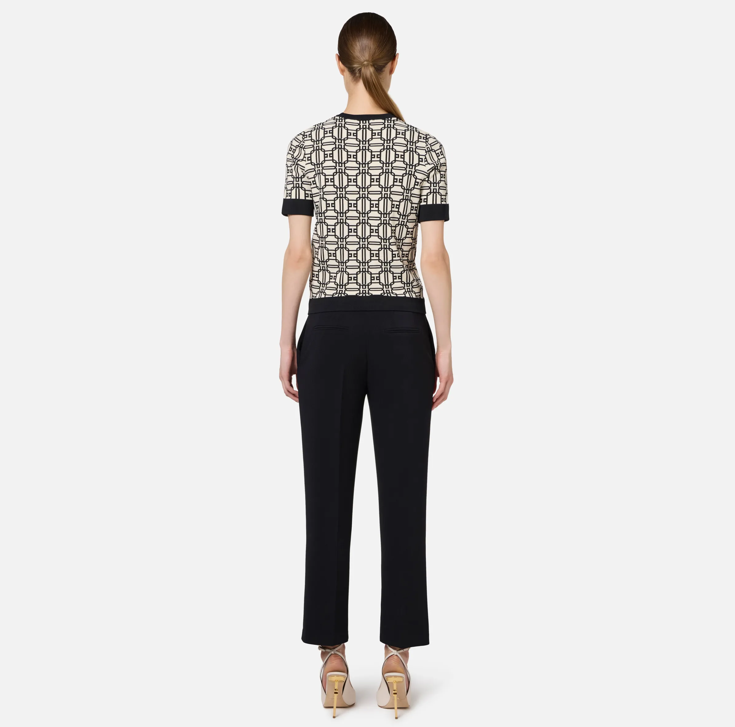 Maglia logo in viscosa jacquard
