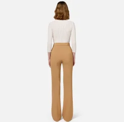 Maglia scollo a V in viscosa e lurex a costine