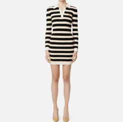 Miniabito a polo in viscosa lurex a righe