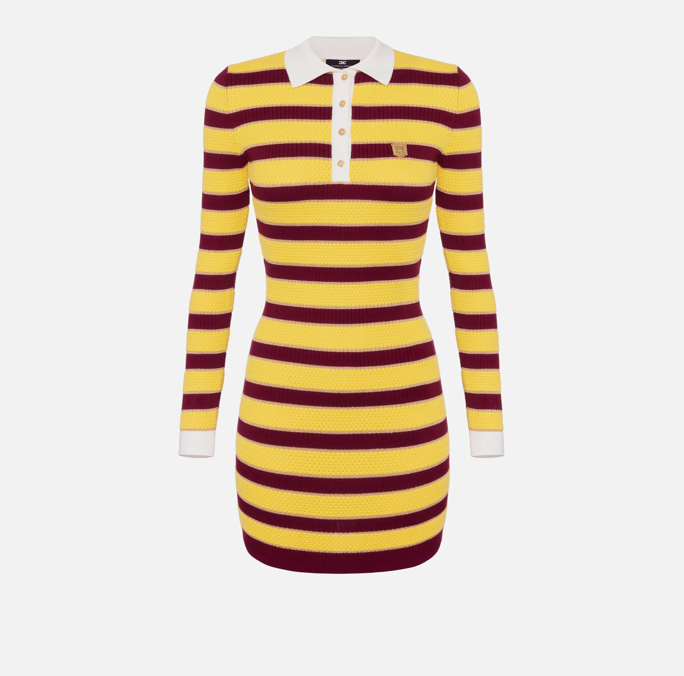 Miniabito a polo in viscosa lurex a righe