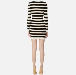 Miniabito a polo in viscosa lurex a righe