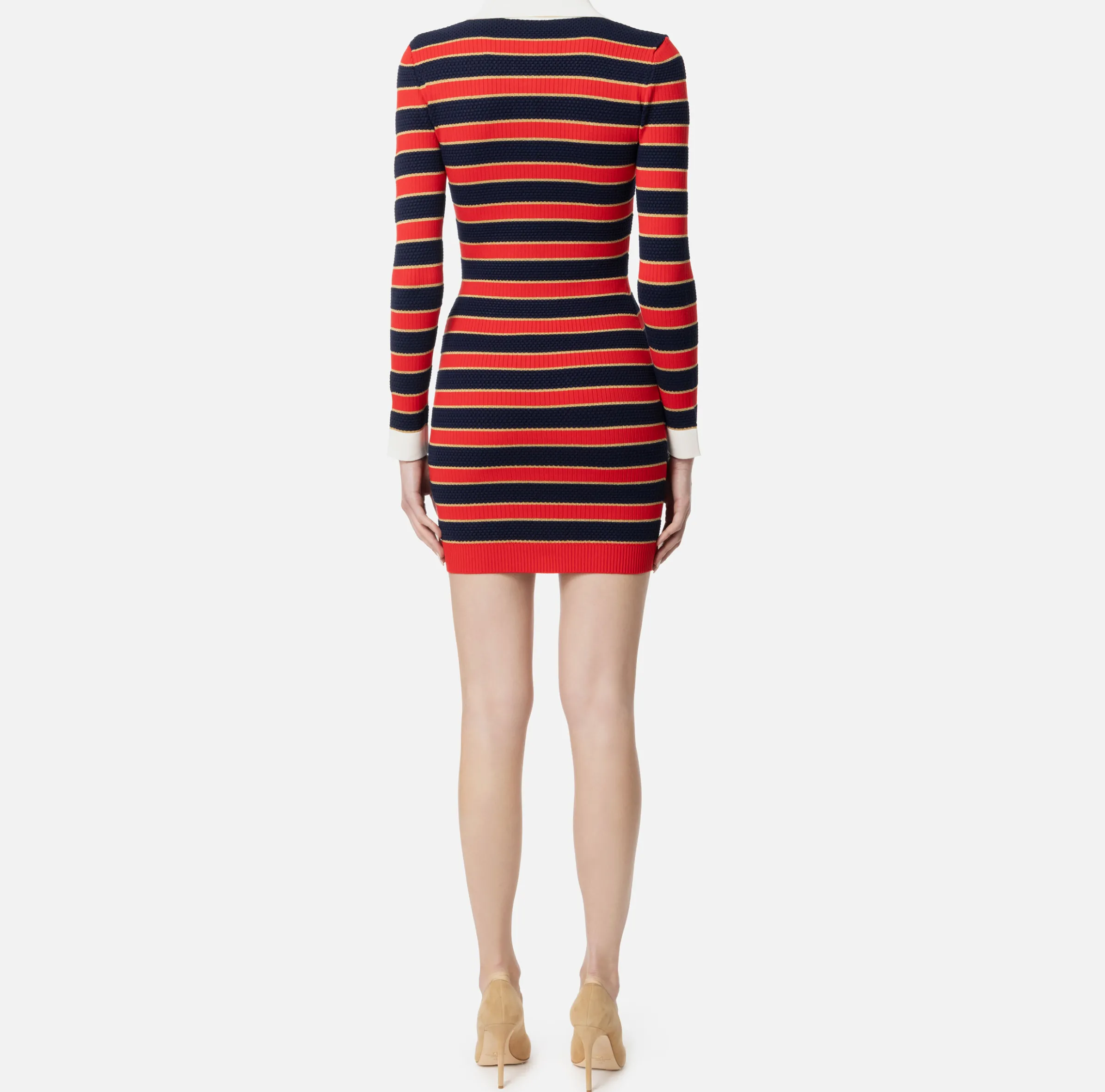 Miniabito a polo in viscosa lurex a righe