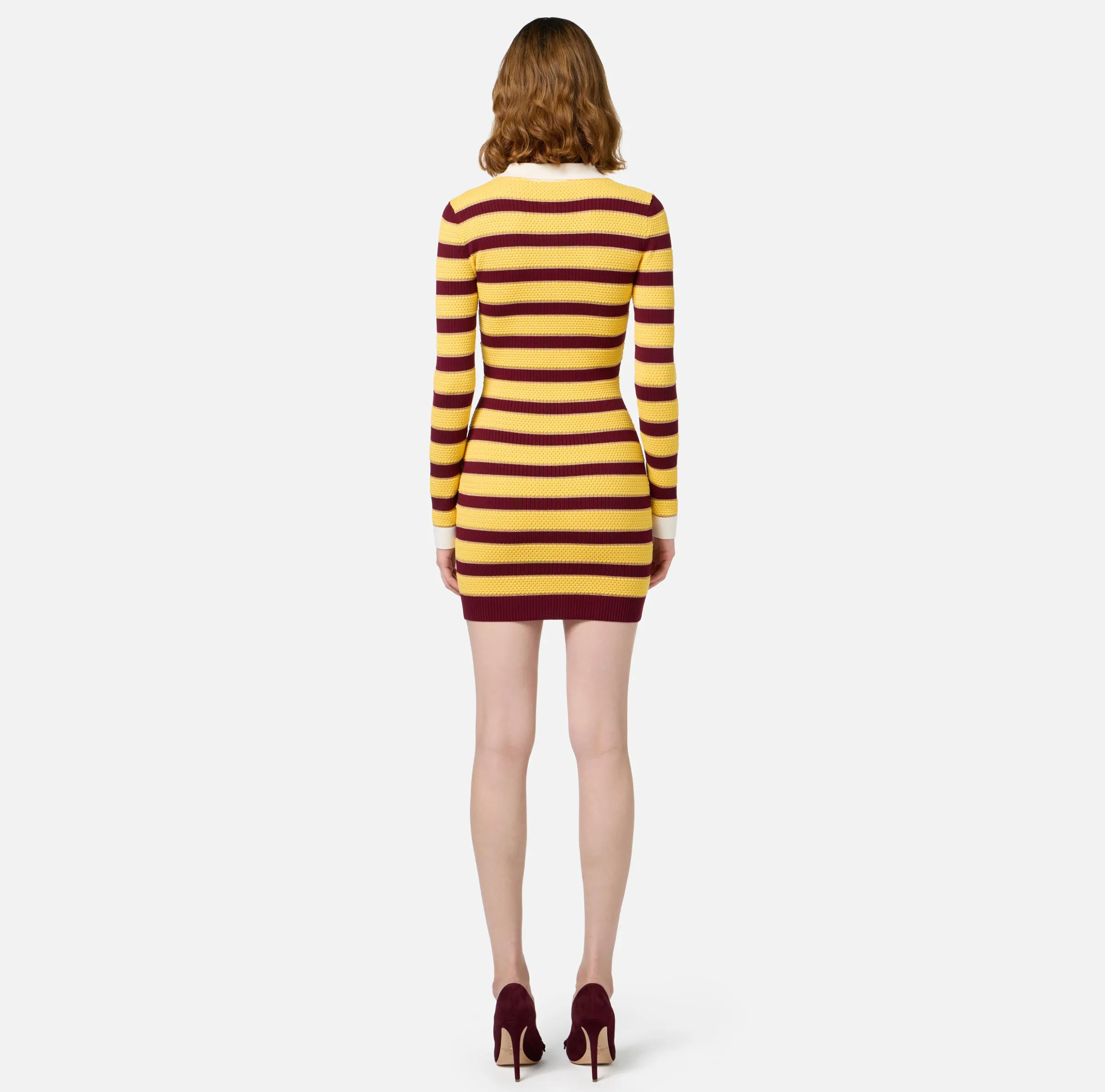 Miniabito a polo in viscosa lurex a righe