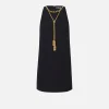 Miniabito boxy in crêpe con collana