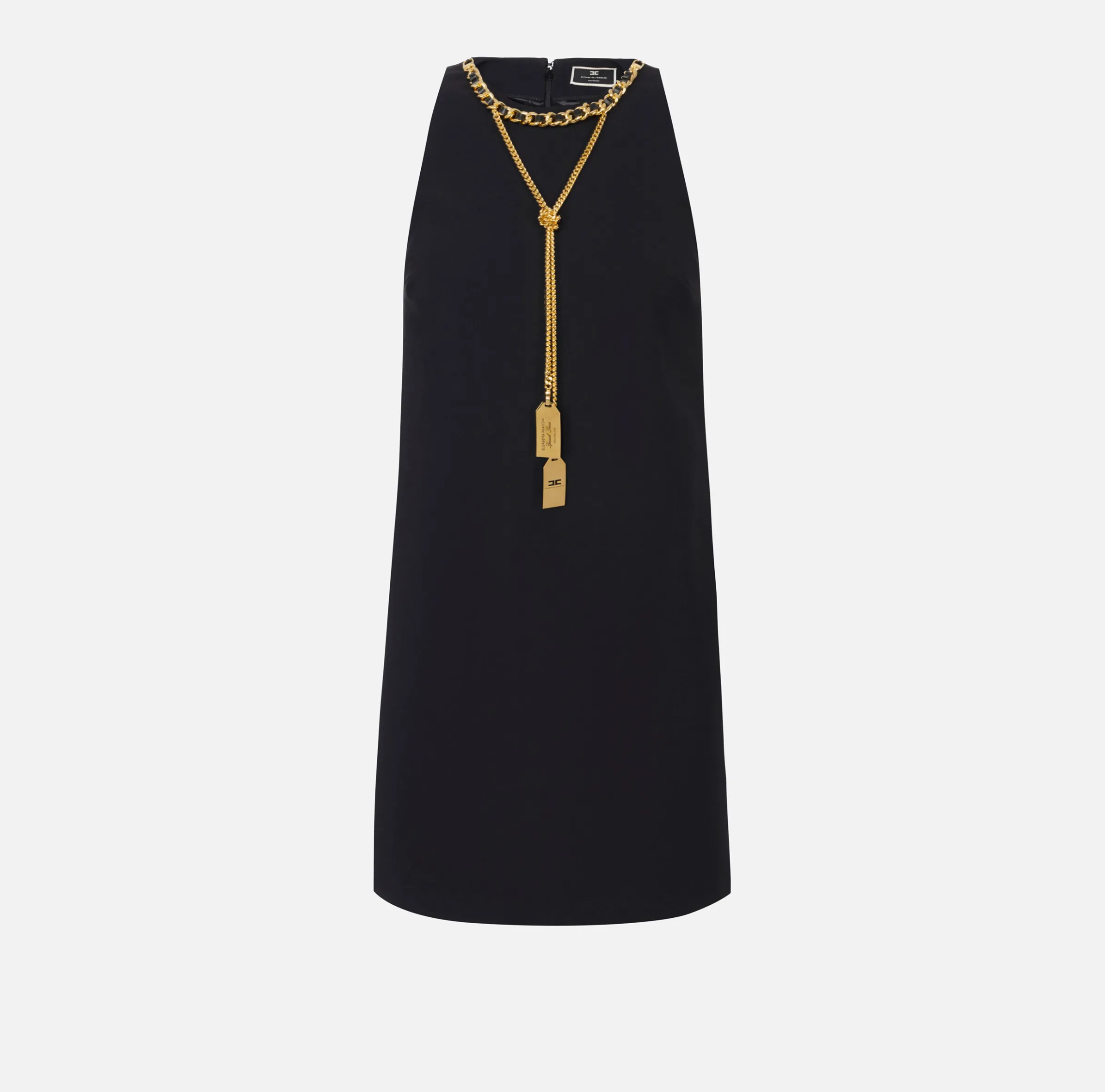 Miniabito boxy in crêpe con collana