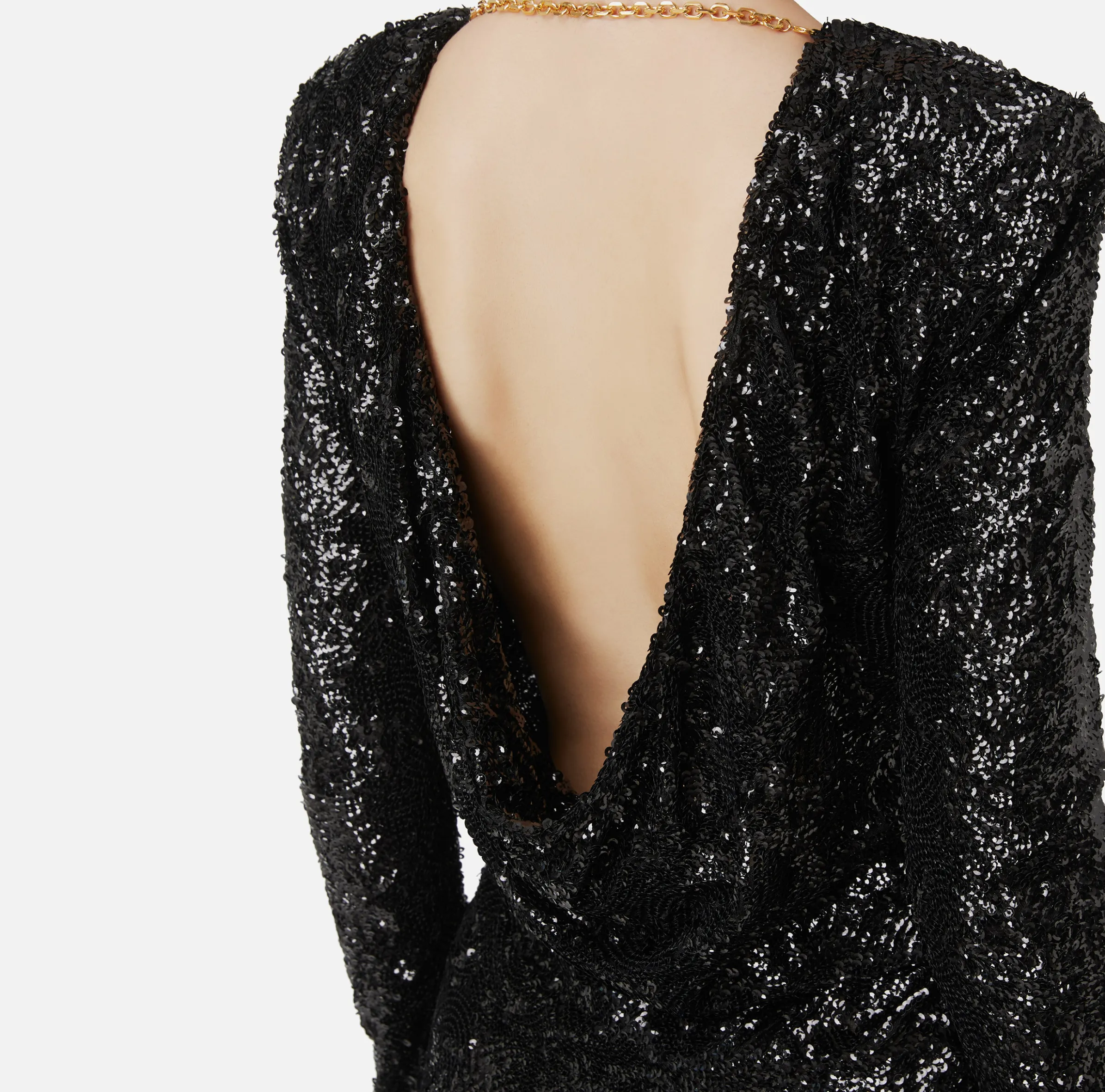 Miniabito boxy in tulle ricamato con paillettes
