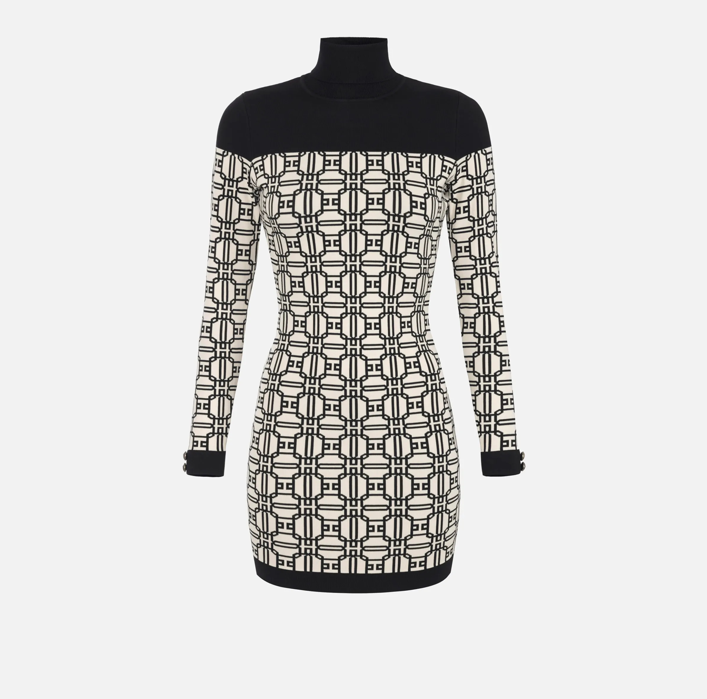 Miniabito dolcevita logo jacquard