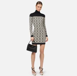Miniabito dolcevita logo jacquard