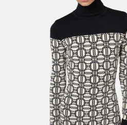 Miniabito dolcevita logo jacquard